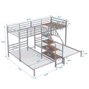 Metal Bunk Bed With Storage Shelves Staircase by Unique Piece Furniture