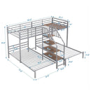 Metal Bunk Bed With Storage Shelves Staircase by Unique Piece Furniture
