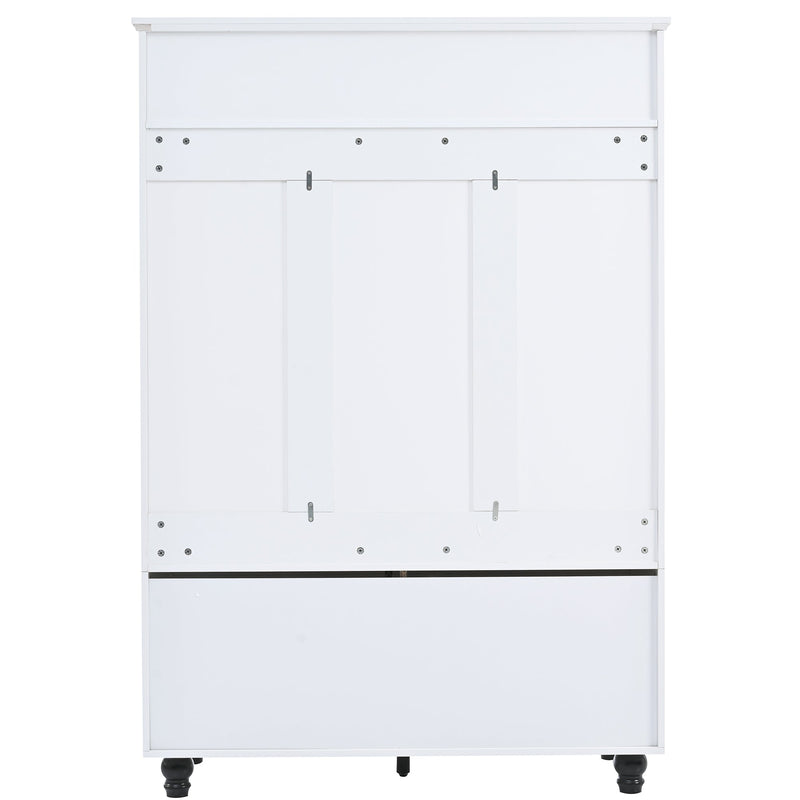 5-in-1 Entryway Bench with Shutter-shaped doors, Coat Rack, Cushion and 4 Sturdy Hooks, 47.2" Wide Hall Tree with Storage Bench for Hallway, Entryway, Living Room