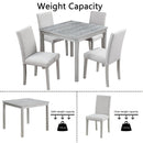 Dining Table Set With Crystal Decoration And Upholstered Chairs by Unique Piece Furniture