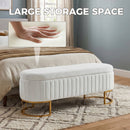Storage Bench Bedroom Bench with Golden Metal Legs