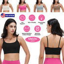 Women Strap Sport Bras Padded StrappyÊCrop Square Neck Low Impact Bras SexyÊFitnessÊTank Tops with Removable Pads Flat Straps for Gym Yoga Workout Run