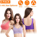 3 Pack Sport Bras For Women Seamless Wire-free Bra Light Support Tank Tops For Fitness Workout Sports Yoga Sleep Wearing