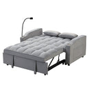 Modern Loveseat Futon Sofa With Pullout Bed, Adjustable Reclining Backrest, Toss Pillows by Unique Piece Furniture