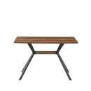 Modern Minimalist Style Dining Table MDF Wooden Top Metal Shelf Metal Heat Transfer Legs Leveling Feet For Dining Room Kitchen Office Table - Walnut / Black by HouseOfZazla