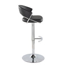 Jie - Contemporary Adjustable Barstool With Swivel & Rounded T Footrest (Set of 2) by HouseOfZazla