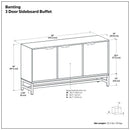 Banting - 3 Door Sideboard Buffet With Adjustable Shelves - Natural Walnut