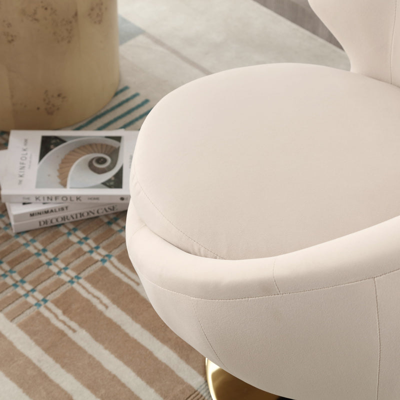 360 Degree Swivel Cuddle Barrel Accent Chairs, Round Armchairs with Wide Upholstered, Fluffy Fabric Chair for Living Room, Bedroom, Office, Waiting Rooms