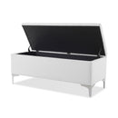 Madelyn - Modern Storage Bench - Bright White Dye by HouseOfZazla