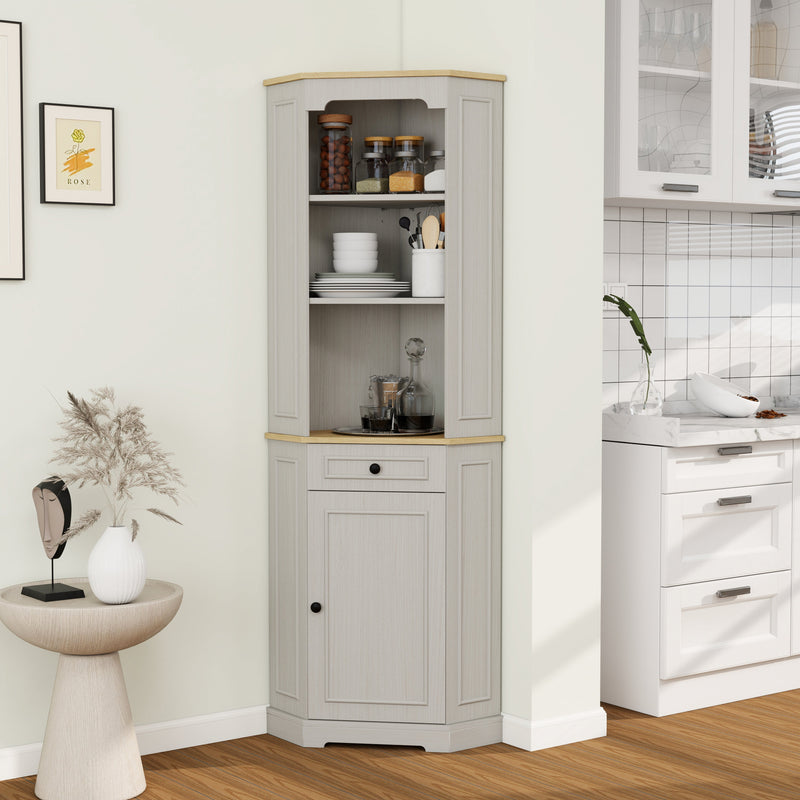 68" Tall Corner Cabinet with Door, Drawer, and Adjustable Shelf, photo 5 of 10