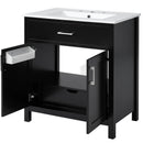 Bathroom Vanity With Sink And Ample Storage, Rectangular Undermount Sink - Black by HouseOfZazla