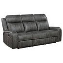 Forrest - Motion Reclining Sofa Comfort With Elegant Tufting And Wide Track Arms - Gray by HouseOfZazla