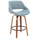 Fabrico - Mid Century Modern Fixed Height Counter Stool And Round Footrest (Set of 2) by HouseOfZazla