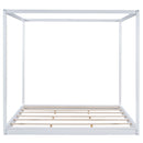 Wood Canopy Platform Bed With Support Legs And Airflow Slats