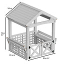 Outdoor Wooden Playhouse With Bench And Door - White by HouseOfZazla