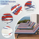 2 Piece Outdoor Chaise Lounge Cushion Set, Replacement Cushions For Patio Furniture, Flag - Red Striped by HouseOfZazla