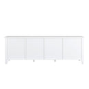 71-inchstylishTVcabinet Entertainment CenterTV stand,TVConsoleTable, Media Console,solidwood frame,Changhong glass door,Metal handle,antique white,canbeplacedin the children's room,bedroom Living Room