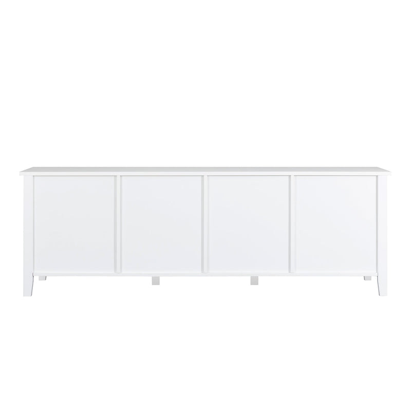 71-inchstylishTVcabinet Entertainment CenterTV stand,TVConsoleTable, Media Console,solidwood frame,Changhong glass door,Metal handle,antique white,canbeplacedin the children's room,bedroom Living Room
