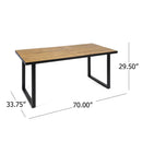 Outdoor Dining Table With U Shape Legs And Slat Top Table - Teak by HouseOfZazla