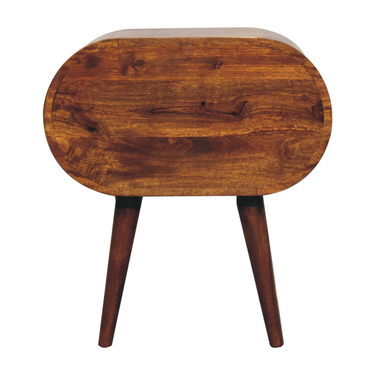 Solid Wood Large Chestnut Circular Bedside Table, photo 10 of 10