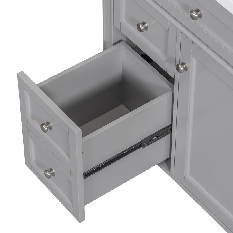 30" Bathroom Vanity with Top Sink, Modern Bathroom Storage Cabinet with 2 Drawers and a Tip-out Drawer, Single Sink Bathroom Vanity