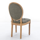 French Style Solid Wood Frame Antique Painting, Hand-Pulled Buckle Decoration Artificial Dining Chair With Nailhead Trim, Wood Legs by HouseOfZazla