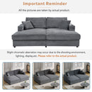 Oversized Loveseat Chaise With 2 USB Ports, 2 Cup Holders And 2 Throw Pillows by HouseOfZazla