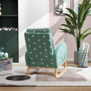 Modern Accent Rocker Armchair With Side Pocket, Upholstered High Back by HouseOfZazla