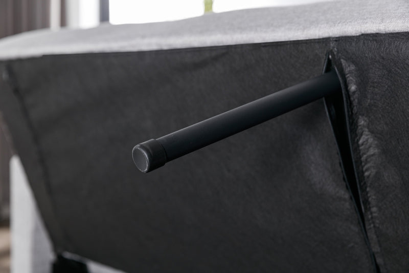 2 Seaters Slepper Sofa Bed.Dark Grey Linen Fabric 3-in-1 Convertible Sleeper Loveseat with Side Pocket.