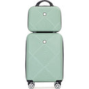 2Piece Luggage Sets ABS Lightweight Suitcase, Spinner Wheels, (20/14) OLIVE GREEN