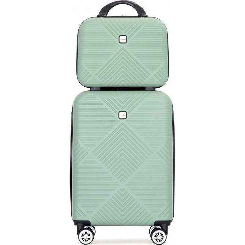 2Piece Luggage Sets ABS Lightweight Suitcase, Spinner Wheels, (20/14) OLIVE GREEN