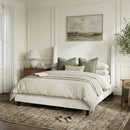 52.7" Tall Wingback Upholstered King Size Platform Bed Frame by HouseOfZazla