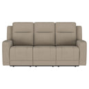 Brentwood Upholstered Motion Reclining Sofa Taupe