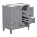Bathroom Vanity, Modern Bathroom Cabinet With Sink Combo Set, Bathroom Storage Cabinet With A Soft Closing Door And 3 Drawers, Solid Wood Frame by HouseOfZazla