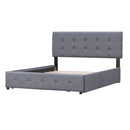 Upholstered Platform Bed With Classic Headboard And Drawers, No Box Spring Needed by HouseOfZazla