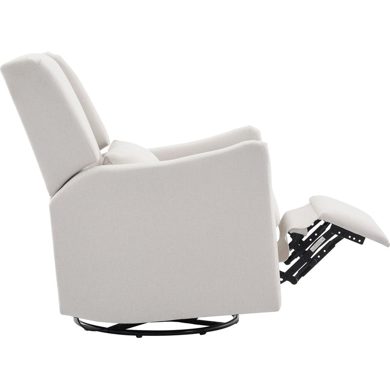 29.5'' Wide Wingback Swivel Rocker Recliner Chair, Glider Rocker Recliner, Rocking Chair Nursery for Living Room Bedroom Apartment,Linen,Beige