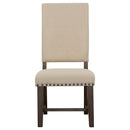 Upholstered Side Chair With Nailhead Accents (Set of 2) - Beige