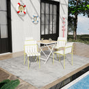 4 Piece Set Of Modern Color Block Designed Single Chairs With Long Table by HouseOfZazla