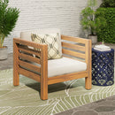 Outdoor Acacia Wood Patio Chair With Fabric Cushion by HouseOfZazla