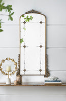 Antique Arched Mirror With Metal Frame, Full Length Mirror For Living Room Bathroom Entryway - Gold by HouseOfZazla