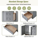 Shaker Free Standing Bathroom Vanity Cabinet With Sink, Soft Close Drawers, Soft Close Doors by Unique Piece Furniture