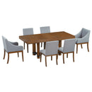 Topmax - 7 Piece Rustic Extendable Dining Table Set With Removable Leaf, 2 Arm Chairs And 4 Armless Chairs by HouseOfZazla