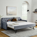 Size Upholstered Daybed With Trundle And USB Charging Armrest by HouseOfZazla