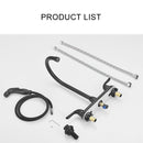 Kitchen Sink Faucet With 2 Handles And Pull Out Side Sprayer, 4 Hole Installation