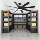 Large Ceiling Fans With Lights And Remote, Indoor / Outdoor Modern Ceiling Fan For Kitchen Living Room Patio, 6 Speed Reversible Quiet DC Motor, Dual Finish 8 Blades - Black by HouseOfZazla