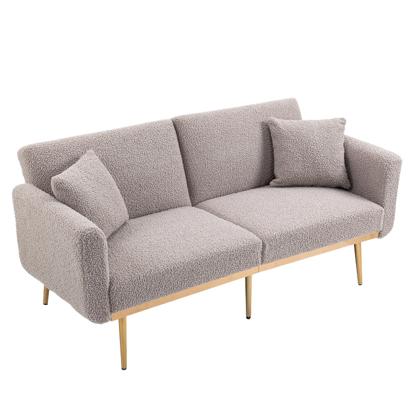 Walker Edison | Velvet Convertible Loveseat Sofa