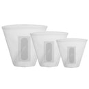 3Pcs Silicone Food Storage Bags Reusable Leakproof Food Container Set with 3 Seals Microwave Dishwasher Safe Environment Friendly 8.5Oz/17Oz/25.4Oz