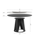 Modern Sintered Stone Dining Table With Round Turntable, Metal Pedestal, And Chairs by HouseOfZazla