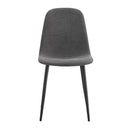 Modern Medieval Style Cushioned Side Chairs Set With Metal Legs For Kitchens