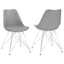 Padded Side Chair And Soft Upholstered Seat (Set of 2) - Gray by HouseOfZazla